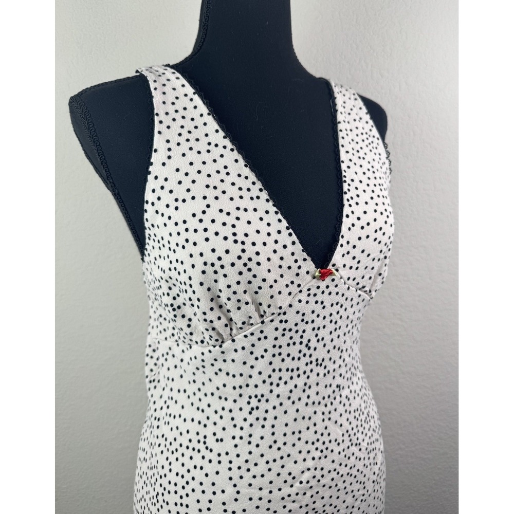 Wild Fable Polka Dot Sleeveless Mini Dress Sz M V Neck Ruffle Hem Y2K Coquette - Picture 2 of 8